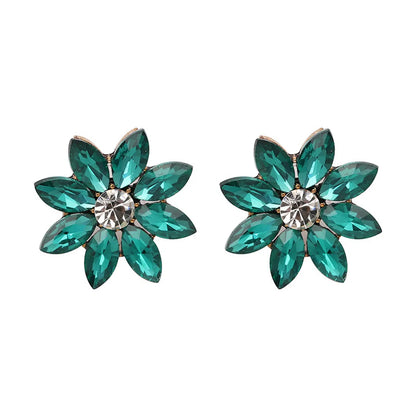 Wholesale Jewelry Diamond-studded Flower-shaped Earrings Gooddiy