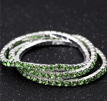 Simple Style Geometric Rhinestone Bangle