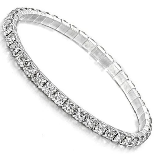 Simple Style Geometric Rhinestone Bangle