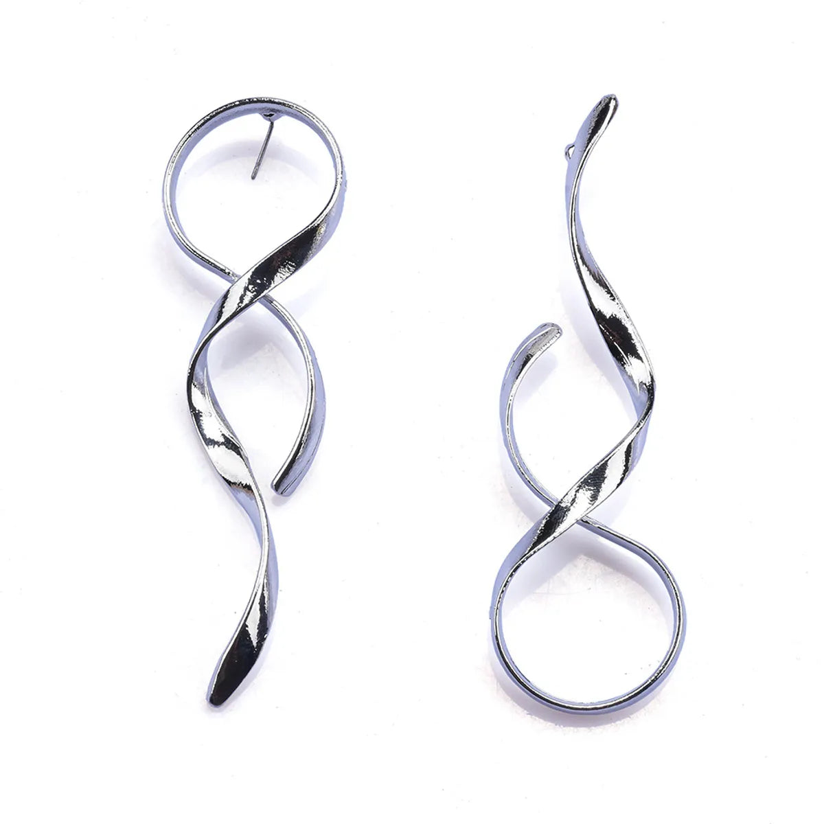 1 Pair Elegant Asymmetrical Plating Metal Ear Studs