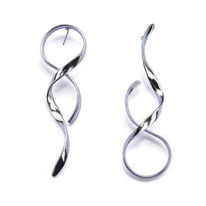 1 Pair Elegant Asymmetrical Plating Metal Ear Studs