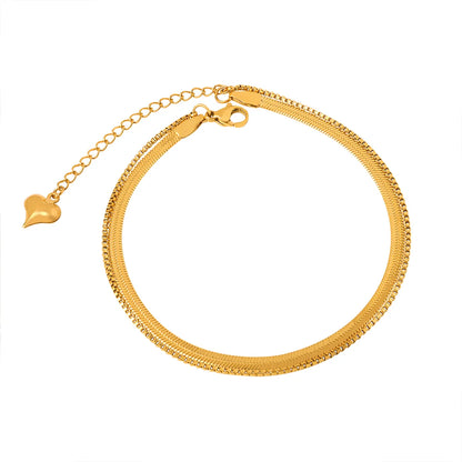 Wholesale Jewelry Elegant Basic Solid Color Titanium Steel 18k Gold Plated Anklet