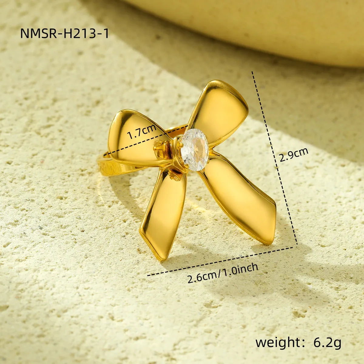 Wholesale Jewelry Elegant Bow Knot 304 Stainless Steel Open Rings