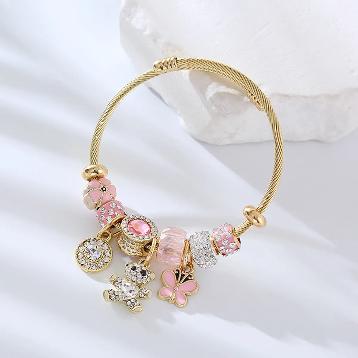 Wholesale Jewelry Elegant Circle Alloy Beaded Bangle