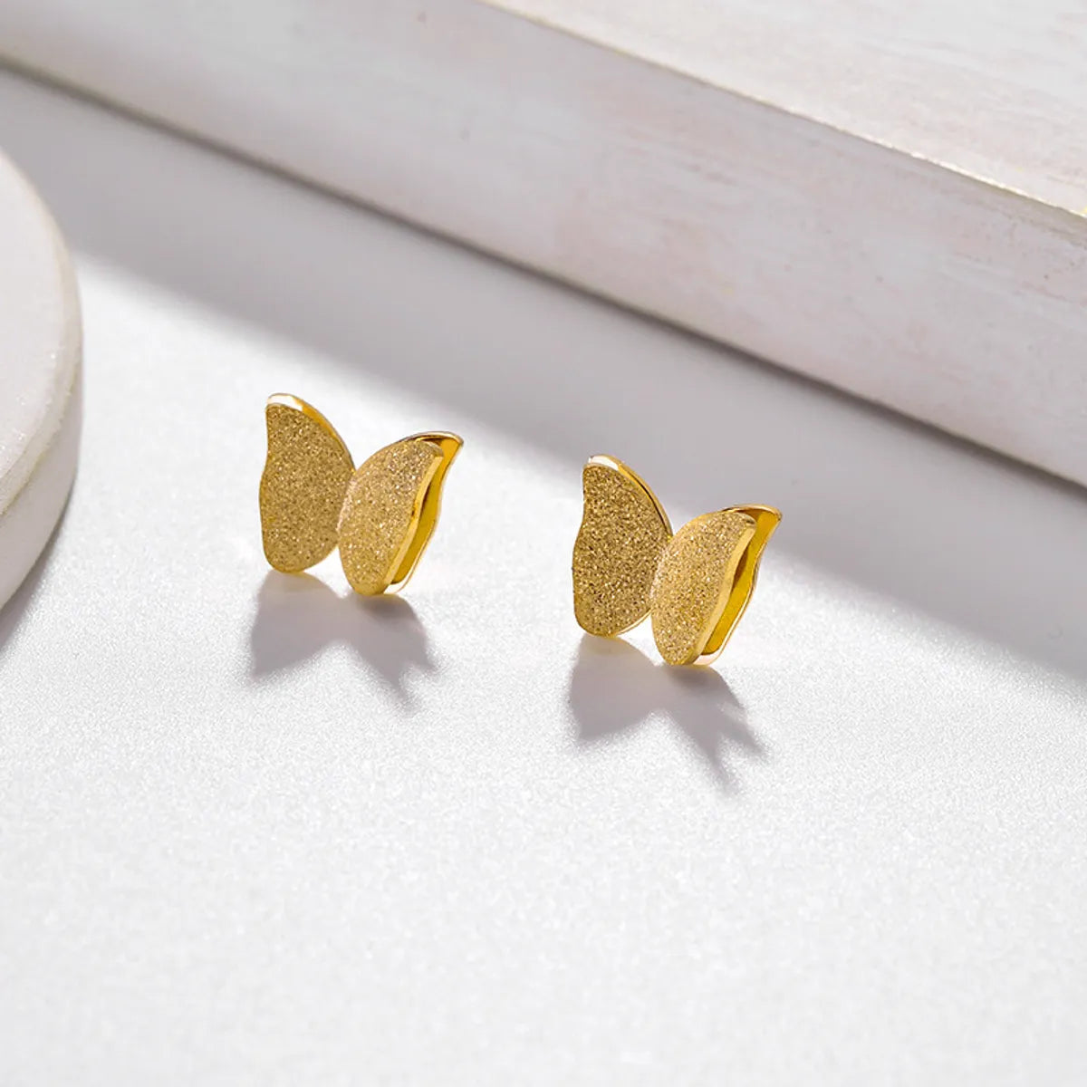 Wholesale Jewelry Elegant Classic Style Butterfly 304 Stainless Steel Gold Plated Rings Earrings Necklace