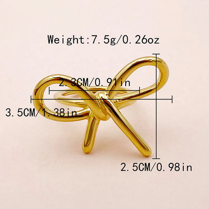 Wholesale Jewelry Elegant Classic Style Commute S Shape Heart Shape Bow Knot 304 Stainless Steel Artificial Pearls 14K Gold Plated Plating Inlay Rings