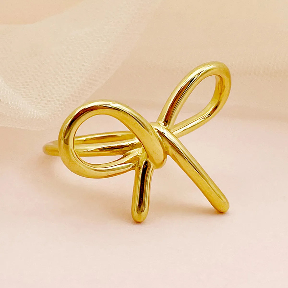 Wholesale Jewelry Elegant Classic Style Commute S Shape Heart Shape Bow Knot 304 Stainless Steel Artificial Pearls 14K Gold Plated Plating Inlay Rings