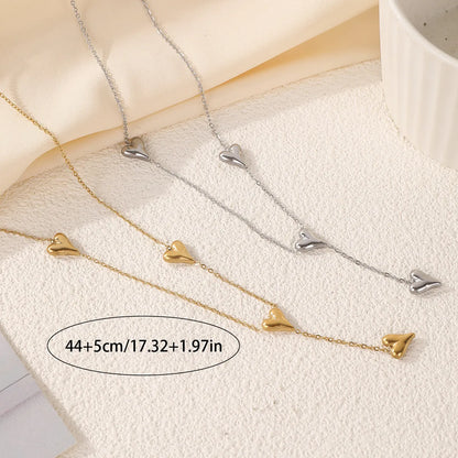 Wholesale Jewelry Elegant Classic Style Heart Shape 304 Stainless Steel 18K Gold Plated Plating Pendant Necklace