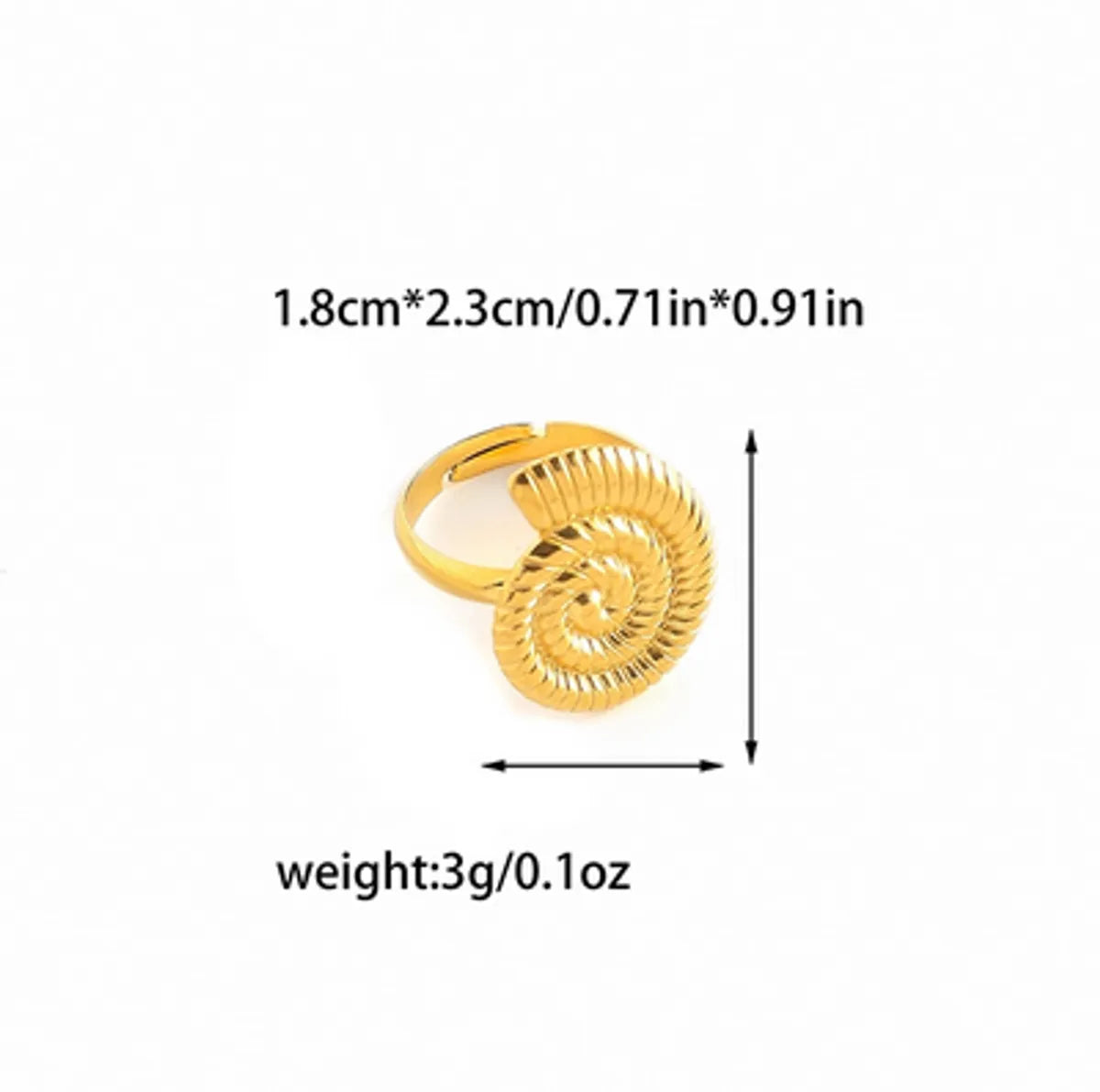 Wholesale Jewelry Elegant Classic Style Streetwear Swirl Pattern Snails Butterfly 304 Stainless Steel 14K Gold Plated Plating Adjustable Ring