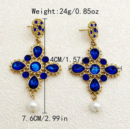 Wholesale Jewelry Elegant Classical Streetwear Geometric Round Water Droplets 304 Stainless Steel Artificial Pearls Zircon 14K Gold Plated Polishing Inlay Earrings Necklace Jewelry Set