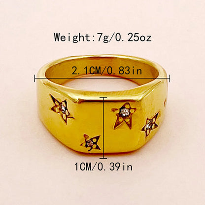 Wholesale Jewelry Elegant Commute Heart Shape Flower 304 Stainless Steel Zircon 14K Gold Plated Plating Inlay Rings