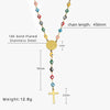 Wholesale Jewelry Elegant Cross Devil'S Eye Titanium Steel Enamel Pendant Necklace