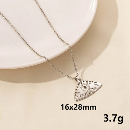 Wholesale Jewelry Elegant Devil'S Eye Palm 304 Stainless Steel Chain Pendant Necklace