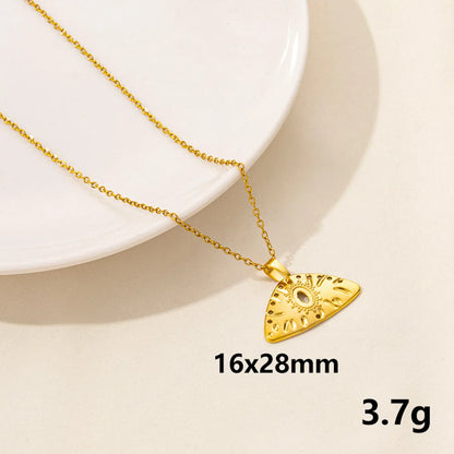 Wholesale Jewelry Elegant Devil'S Eye Palm 304 Stainless Steel Chain Pendant Necklace