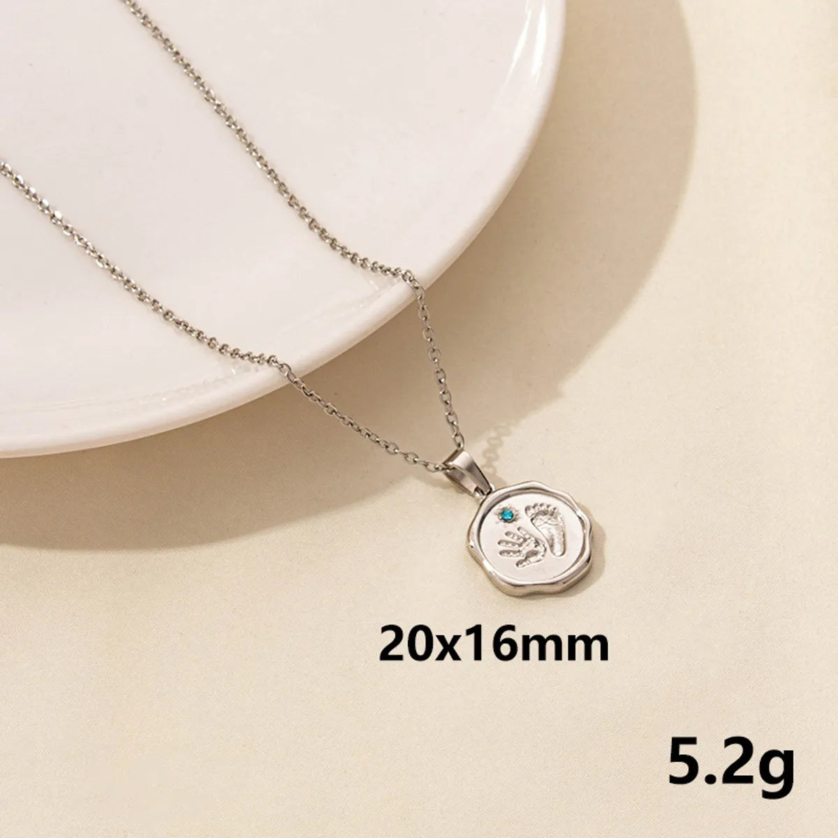 Wholesale Jewelry Elegant Devil'S Eye Palm 304 Stainless Steel Chain Pendant Necklace