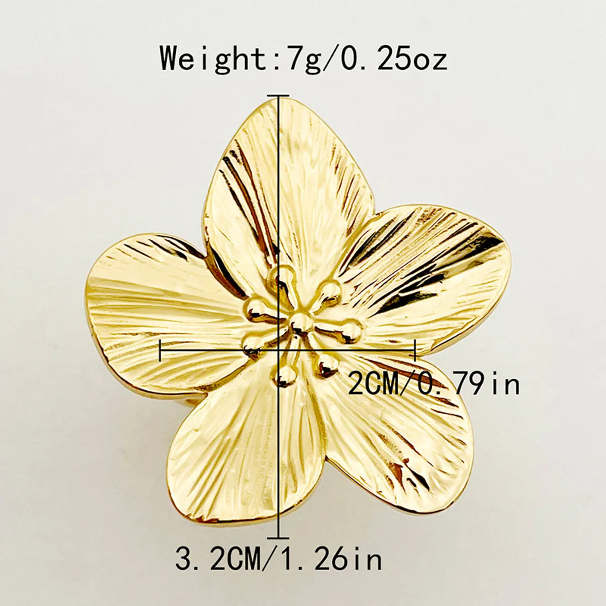 Wholesale Jewelry Elegant Flower 304 Stainless Steel 14K Gold Plated Hollow Out Open Rings