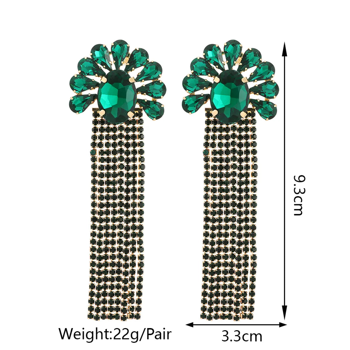 1 Pair Elegant Flower Inlay Copper Alloy Zircon Dangling Earrings