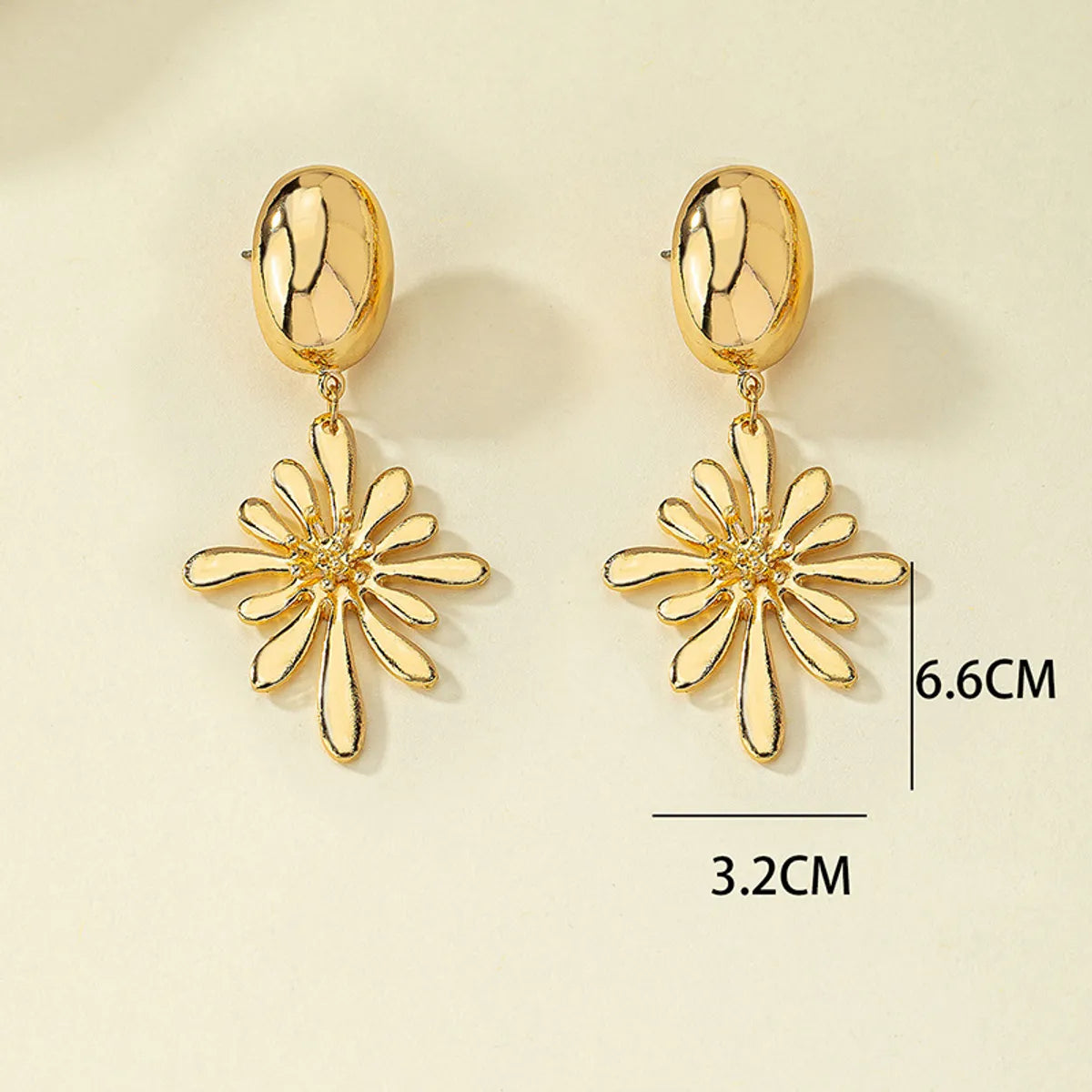 Wholesale Jewelry Elegant Flower Metal Plating Drop Earrings