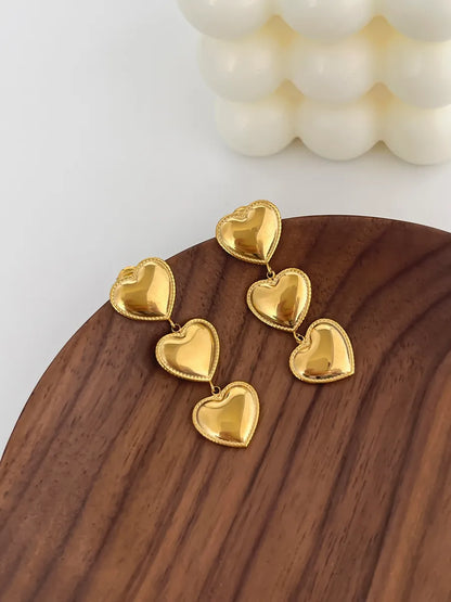 Wholesale Jewelry Elegant French Style Streetwear Heart Shape 316 Stainless Steel  18K Gold Plated Irregular Pendant Necklace