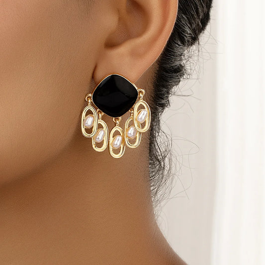 1 Pair Elegant Geometric Plating Alloy Earrings