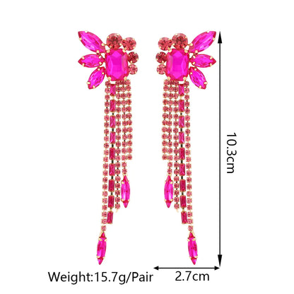 Wholesale Jewelry Elegant Glam Luxurious Butterfly Copper Alloy Glass Inlay Dangling Earrings