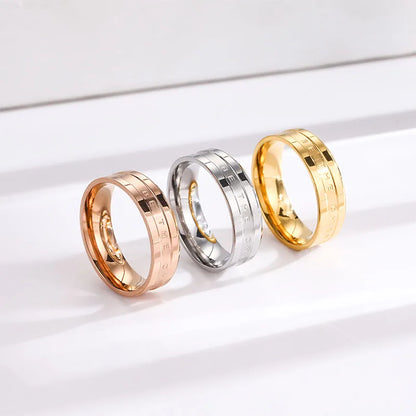 Wholesale Jewelry Elegant Glam Luxurious Round Titanium Steel 18K Gold Plated Round Rings