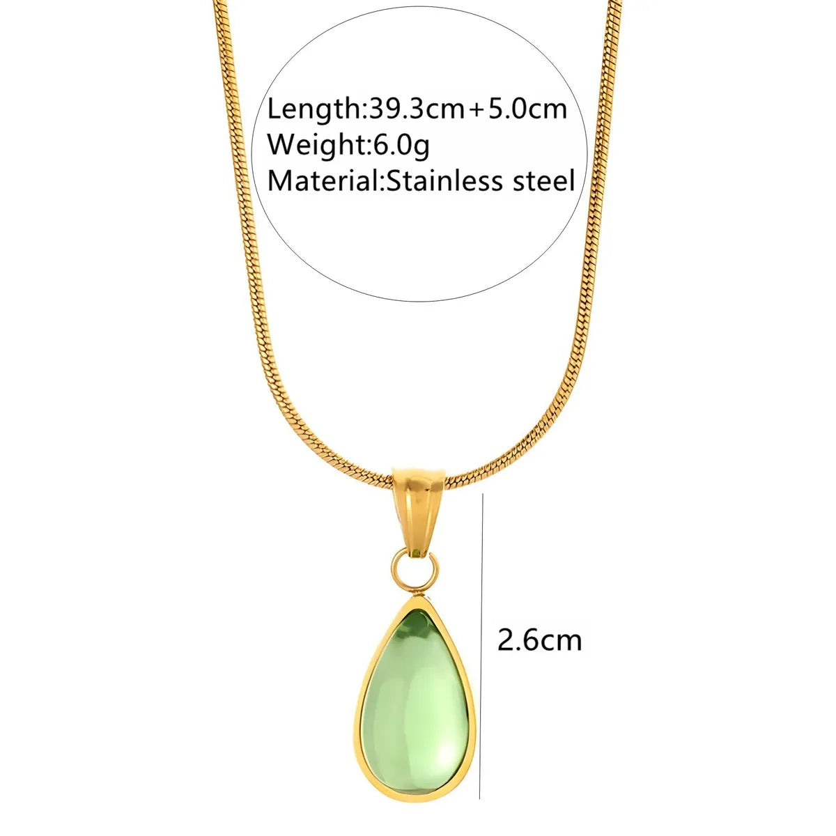 Wholesale Jewelry Elegant Glam Luxurious Water Droplets 304 Stainless Steel 18K Gold Plated Plating Pendant Necklace