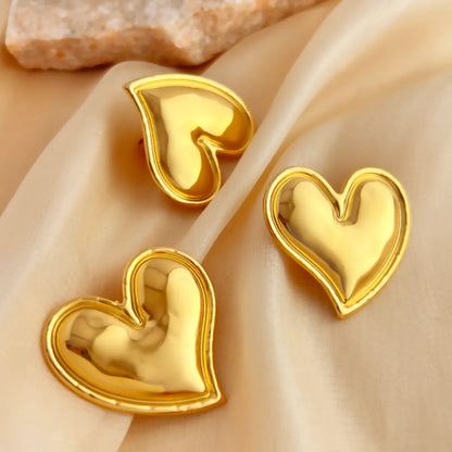 Wholesale Jewelry Elegant Hawaiian Beach Heart Shape 304 Stainless Steel 18K Gold Plated Jewelry Set