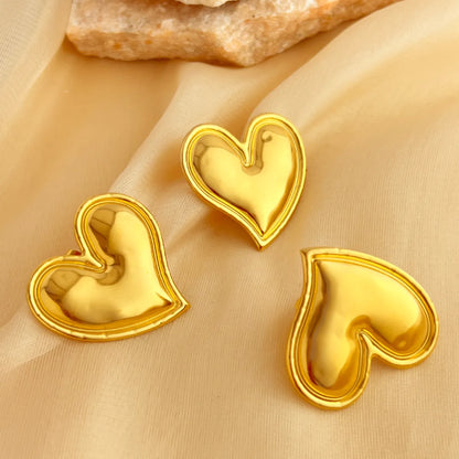 Wholesale Jewelry Elegant Hawaiian Beach Heart Shape 304 Stainless Steel 18K Gold Plated Jewelry Set