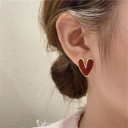 Wholesale Jewelry Elegant Heart Shape Bow Knot Alloy Artificial Pearls Zircon Plating Inlay Earrings