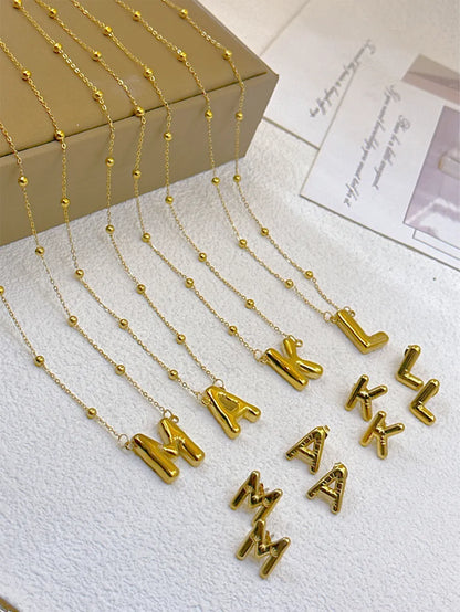 Wholesale Jewelry Elegant Hip-Hop Simple Style Letter 304 Stainless Steel 18K Gold Plated Jewelry Set