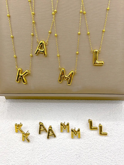 Wholesale Jewelry Elegant Hip-Hop Simple Style Letter 304 Stainless Steel 18K Gold Plated Jewelry Set