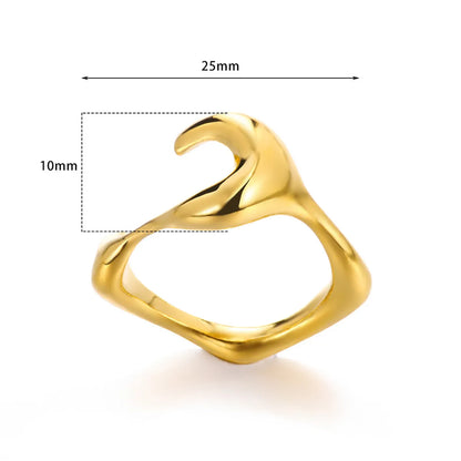 Wholesale Jewelry Elegant Irregular Solid Color 304 Stainless Steel Open Rings