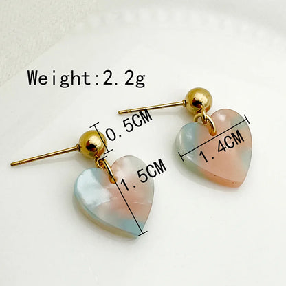 Wholesale Jewelry Elegant Lady Classic Style Heart Shape Cat 304 Stainless Steel 14K Gold Plated Tassel Plating Hollow Out Earrings Necklace