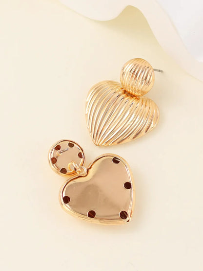 1 Pair Elegant Lady Heart Shape Iron Drop Earrings