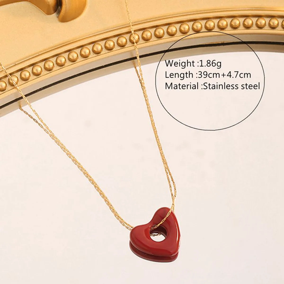 Wholesale Jewelry Elegant Lady Sweet Geometric Quadrilateral Heart Shape 304 Stainless Steel Plastic 18K Gold Plated Plating Inlay Earrings Necklace Jewelry Set