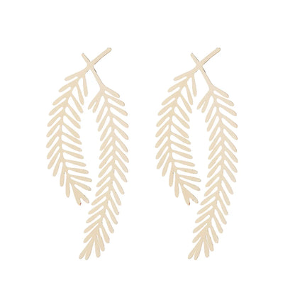 Wholesale Jewelry Elegant Leaves Alloy Hollow Out Ear Studs