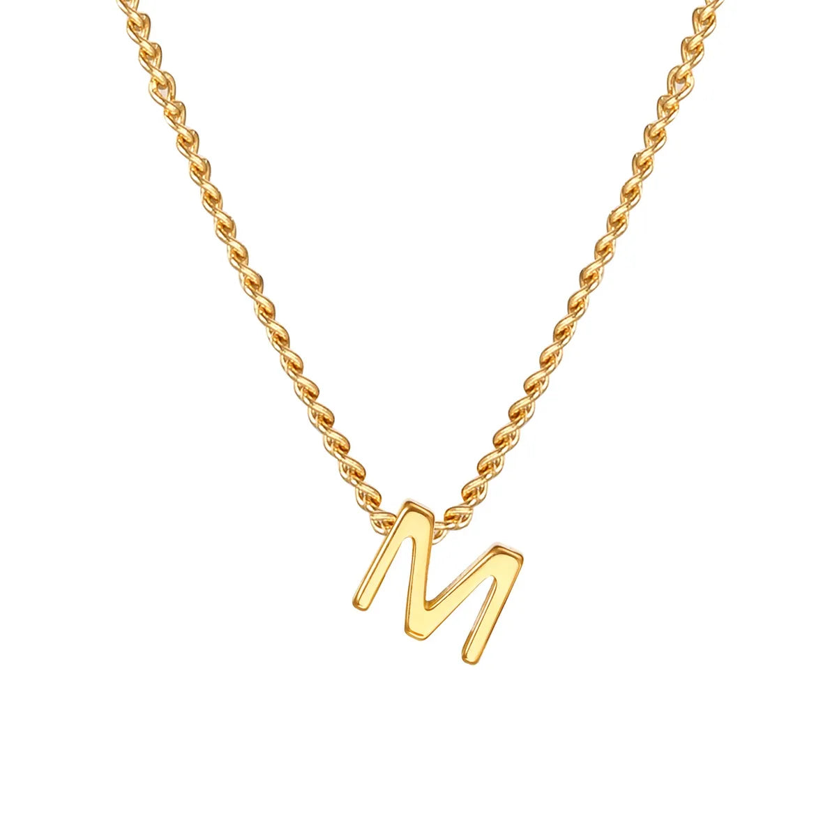 Wholesale Jewelry Elegant Letter 201 Stainless Steel 18K Gold Plated Pendant Necklace