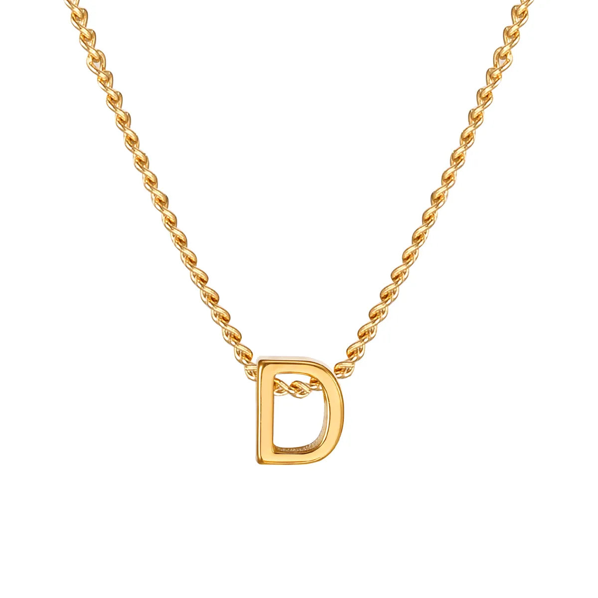 Wholesale Jewelry Elegant Letter 201 Stainless Steel 18K Gold Plated Pendant Necklace