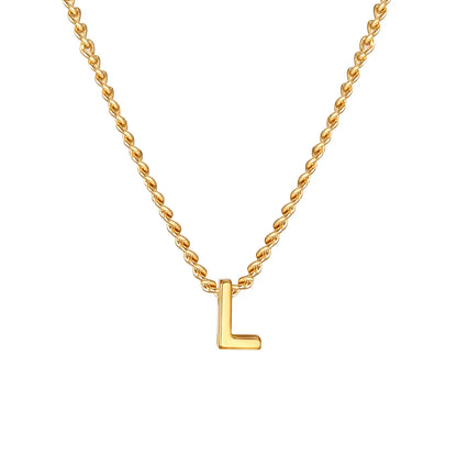 Wholesale Jewelry Elegant Letter 201 Stainless Steel 18K Gold Plated Pendant Necklace