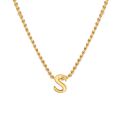 Wholesale Jewelry Elegant Letter 201 Stainless Steel 18K Gold Plated Pendant Necklace