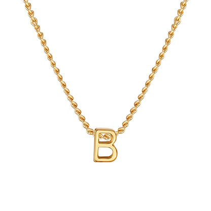 Wholesale Jewelry Elegant Letter 201 Stainless Steel 18K Gold Plated Pendant Necklace