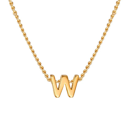 Wholesale Jewelry Elegant Letter 201 Stainless Steel 18K Gold Plated Pendant Necklace