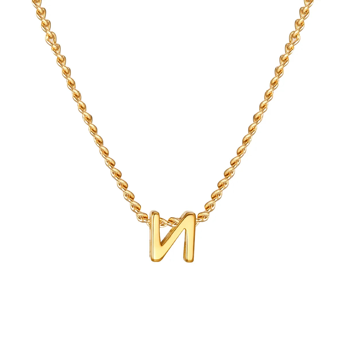 Wholesale Jewelry Elegant Letter 201 Stainless Steel 18K Gold Plated Pendant Necklace