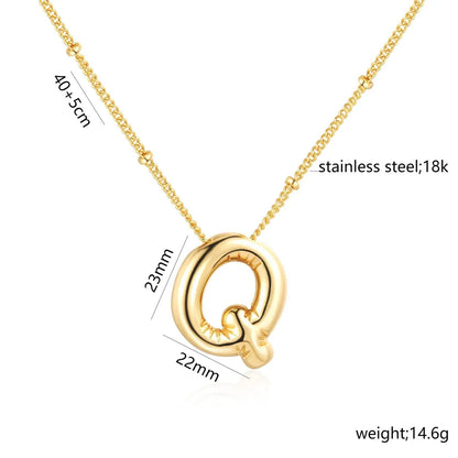 Wholesale Jewelry Elegant Letter Titanium Steel Pendant Necklace