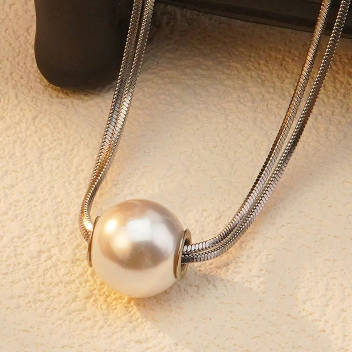 Wholesale Jewelry Elegant Luxurious Classic Style Ball 304 Stainless Steel 18K Gold Plated Pearl Necklace