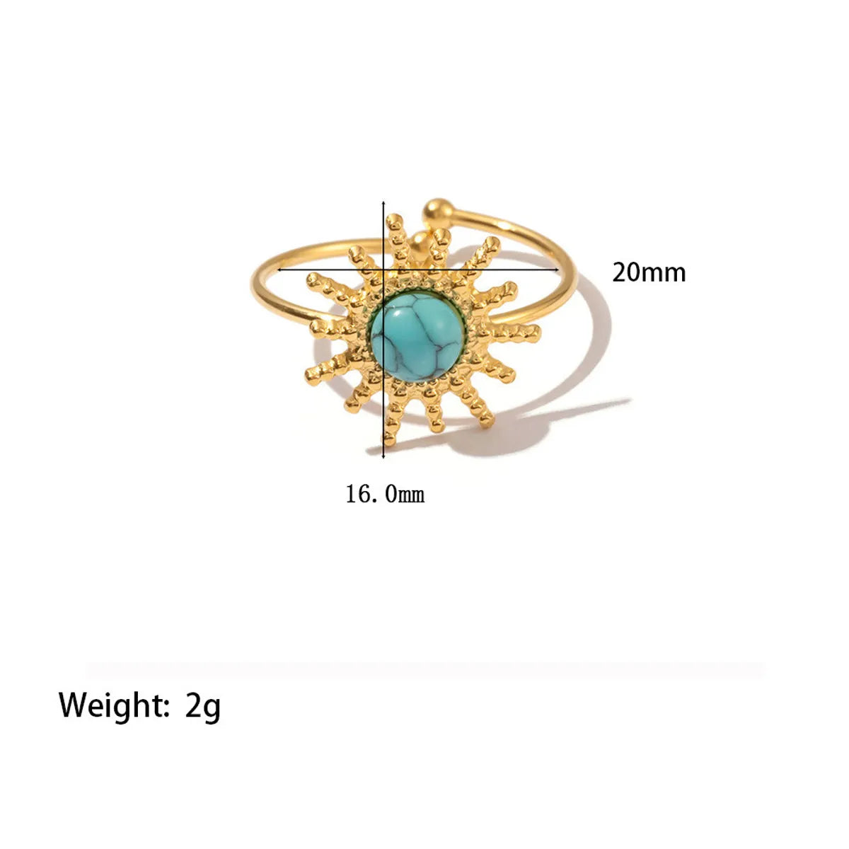 Wholesale Jewelry Elegant Luxurious Sun 316 Stainless Steel  Pearl 18K Gold Plated Plating Inlay Open Rings