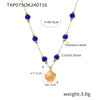 Wholesale Jewelry Elegant Luxurious Vacation Shell Chains Print Titanium Steel 18K Gold Plated Plating Earrings Necklace