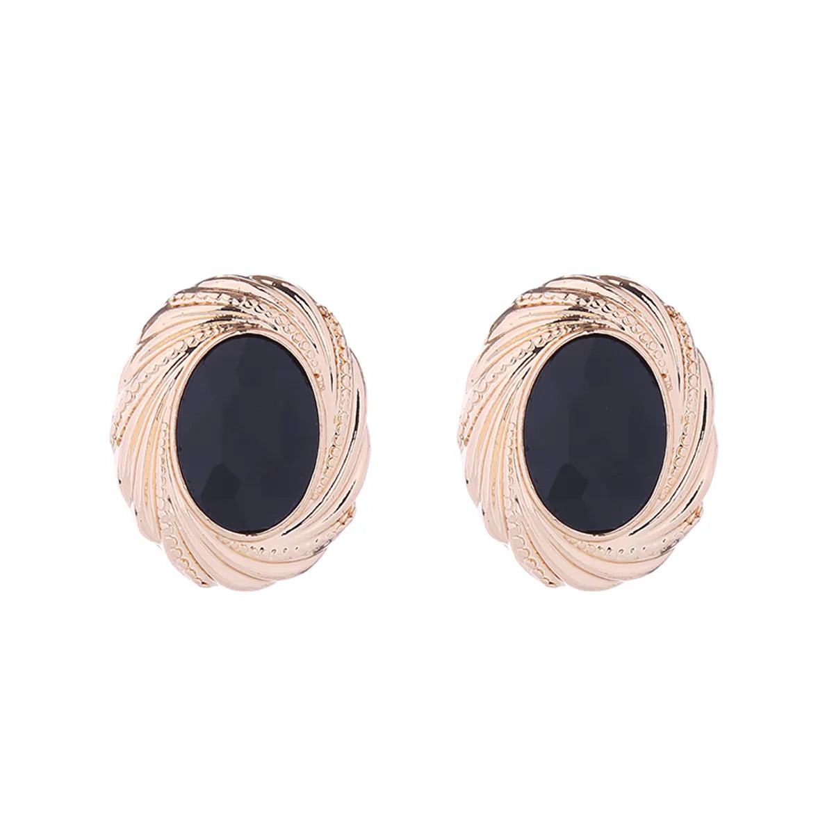 Wholesale Jewelry Elegant Oval Alloy Rhinestones Inlay Ear Studs