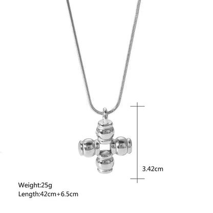 Wholesale Jewelry Elegant Simple Style Cross 304 Stainless Steel 18K Gold Plated Plating Pendant Necklace